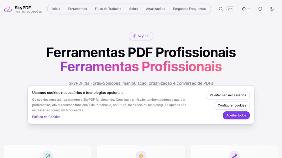 Interface da Plataforma SkyPDF